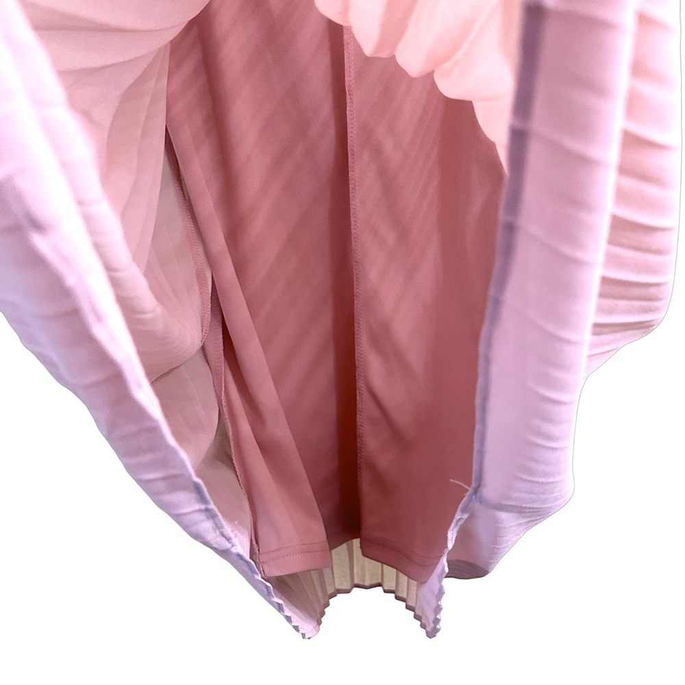 Entro Dusty Rose Pink Lace & Pleated Chiffon Cut Out Sleeveless Dress Size Small - Picture 10 of 14